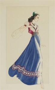 Walter Plunkett's design for Esmeralda 1939 Hunchback of Notre dame picture image