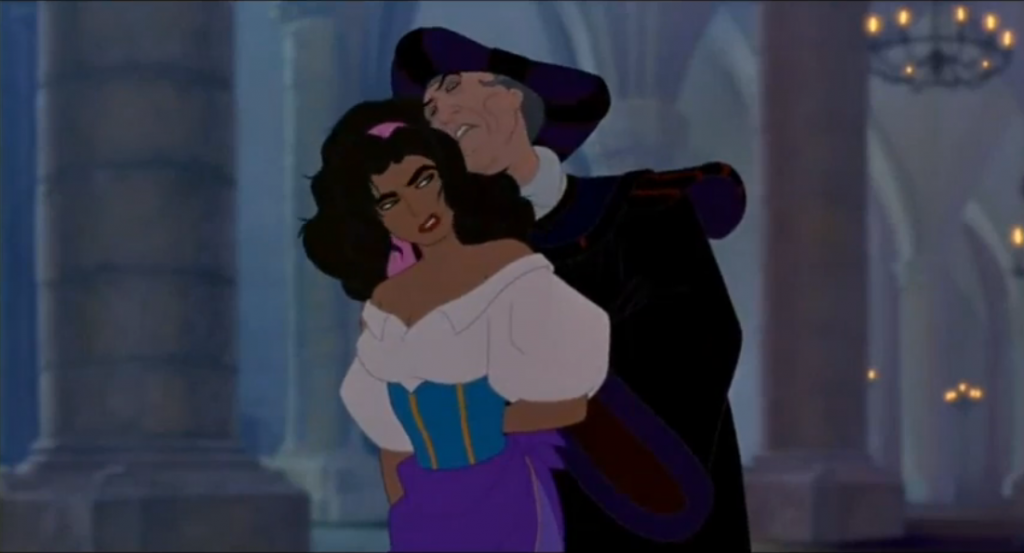 Frollo Hunchback of Notre Dame groping Esmeralda Disney picture image