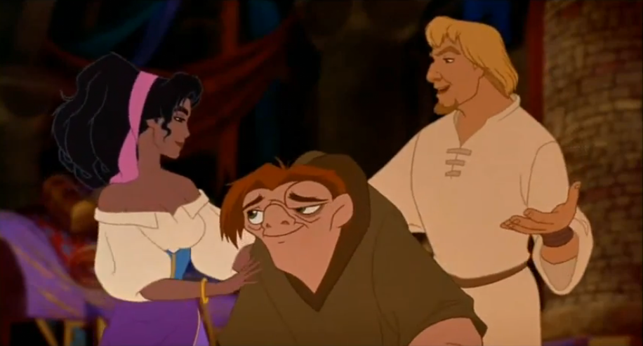 Esmeralda, Phoebus and Quaismodo Disney Hunchback of Notre Dame picture image
