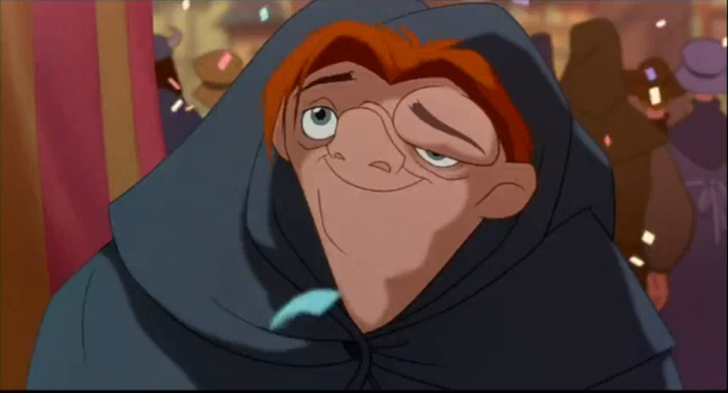 Quasimodo gazing at Esmeralda Hunchback of Notre Dame Disney picture image