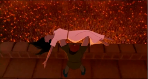 Quasimodo declares Sanctuary for Esmeralda Hunchback of Notre Dame Disney picture image