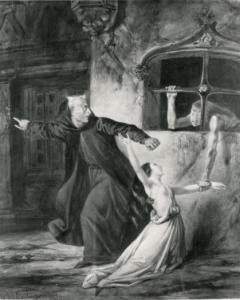 Louis Boulanger's Illustration of Frollo, Esmeralda and Sachette picture image