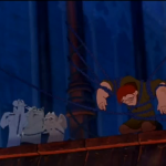 Victor, Hugo and Laverne trying to liberate Quasimodo in emo-mode Disney Hunchback of Notre Dame