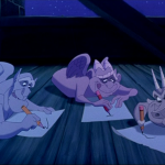 Victor, Hugo and Laverne draw pictures Disney Hunchback of Notre Dame