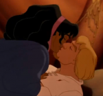 Phoebus and Esmeralda Kiss Disney Hunchback of Notre Dame picture image