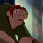 Quasimodo listening to Esmeralda singing God Help the Outcast Disney Hunchback of Notre Dame picture image