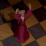 Frollo's Female Doppelganger singing a line in God Help the Outcast Disney Hunchback of Notre Dame picture image