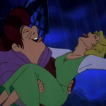 Madeline and Quasimodo in the rain Sequel Hunchback of Notre Dame II Disney picture image