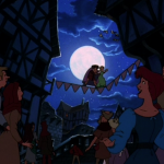 Madeline and Quasimodo plus crowd Fa la la la Fallen In Love Hunchback of Notre Dame II Disney 2 Sequel picture image