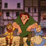 Quasimodo with Zephyr and some little girl Le Jour D'Amour Disney Hunchback of of Notre Dame II 2 Sequel picture image