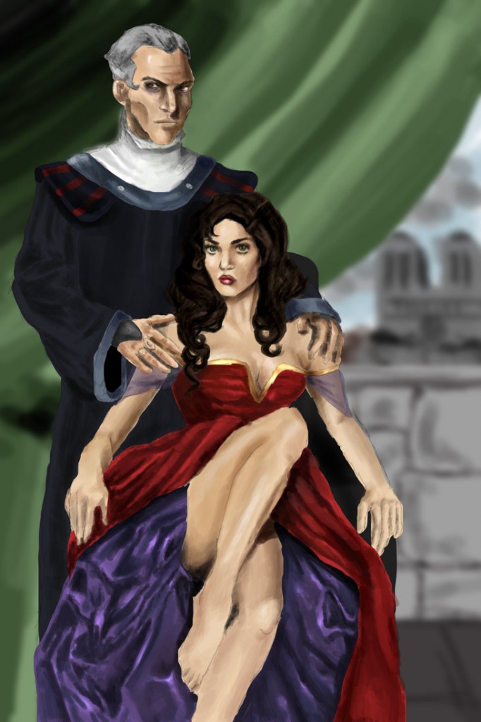 Esmeralda and Frollo by Mize meow picture image