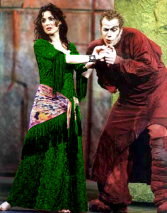 The Red Promotional Notre Dame de Paris in Green, Tina Arena(Esmeralda) and Garou (Quasimodo)   picture image 