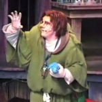 Quasimodo with a plastic model Esmeralda Disney Hunchback of Notre Dame Stage Show picture image