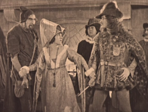 Esmeralda (Pasty Ruth Miller), Phoebus (Norman Kelly) and Clopin (Ernest Torrence) Ball Scene Hunchback of Notre Dame 1923 picture image