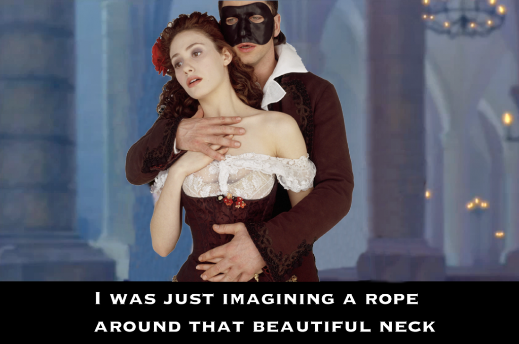 The Phantom with Christine in the grope scene from Hunchback of Notre Dame picture image 