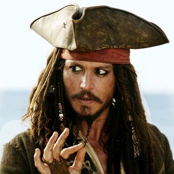 Johnny Depp as Captain Jack Sparrow from The Pirates of the Caribbean
