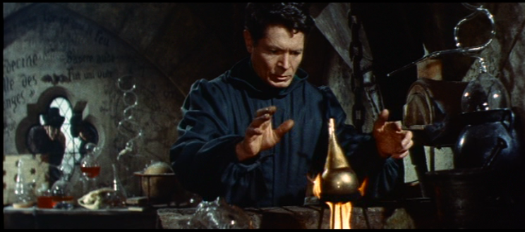 Frollo (Alain Cuny) practices alchemy, 1956 The Hunchback of Notre Dame picture image