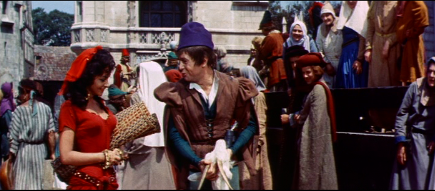 Robert Hirsch as Gringoire & Gina Lollobrigida as Esmeralda, 1956 Hunchback of Notre dame picture image