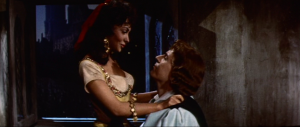 Jean Danet as Phoebus & Gina Lollobrigida as Esmeralda,1956 Hunchback of Notre dame picture image