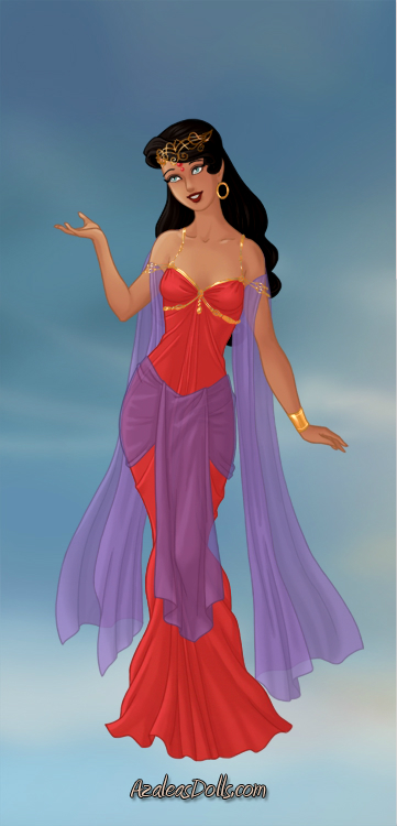 Esmeralda's Red Dress created with Goddess Maker, Azaleas Dolls