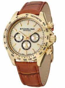 Stuhrling Original Men's  Triumph Classic Swiss Quartz Multifunction Gold Tone Watch Jehan picture image