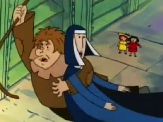 Quasimodo captures Ms. Cavell, Madeline and the Hunchback picture image