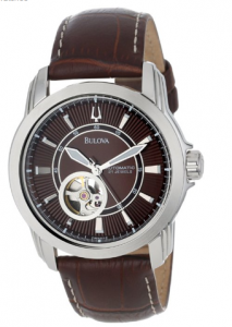 Bulova Men's Automatic Mechanical Brown Leather Strap Dial Watch, Quasimodo men, picture image