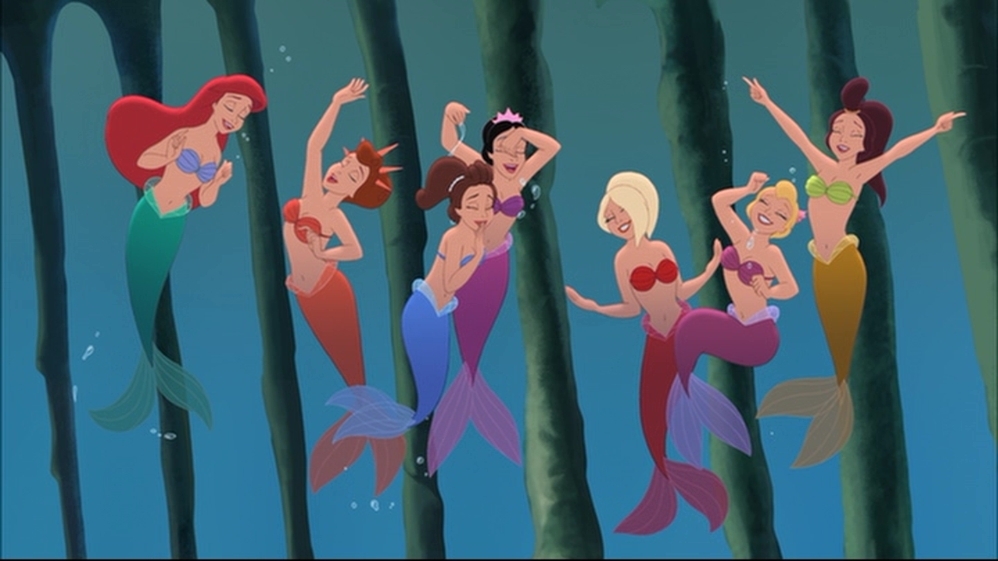  Ariel and her sisters, from left to right Attina, Aquata, Alana, Arista, Andrina, and Adella The Little Mermaid: Ariel's Beginning picture image