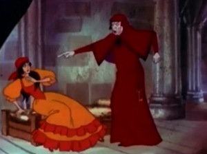 Esmeralda and Frollo, sort of the Red Door scene 1986 the Hunchback of Notre Dame picture image