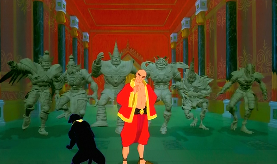 The King and Rama the panther with stupid CG killer Statues The King and I Picture image