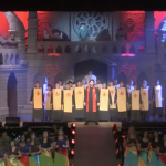 Frollo, Quasimodo and Ensemble performing Esmeralda King's Academy Hunchback of Notre Dame picture image