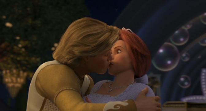 Charming kissing Fiona Shrek 2 picture image