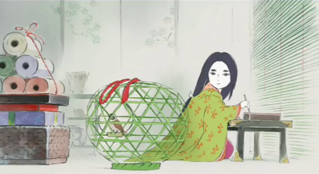 Kaguya with a caged bird The Tale of the Princess Kaguya picture image
