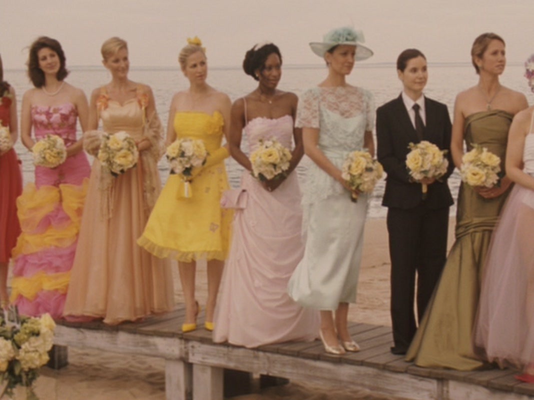 The former Brides in the bridesmaid gown they picked as Jane's wedding 27 Dresses picture image