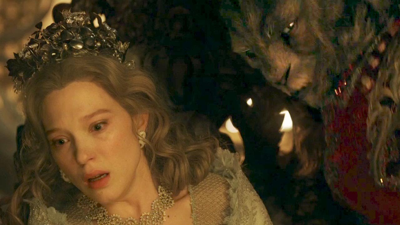 Vincent Cassel as the Beast and LÃ©a Seydoux as Belle La Belle et la Bete 2014 picture image