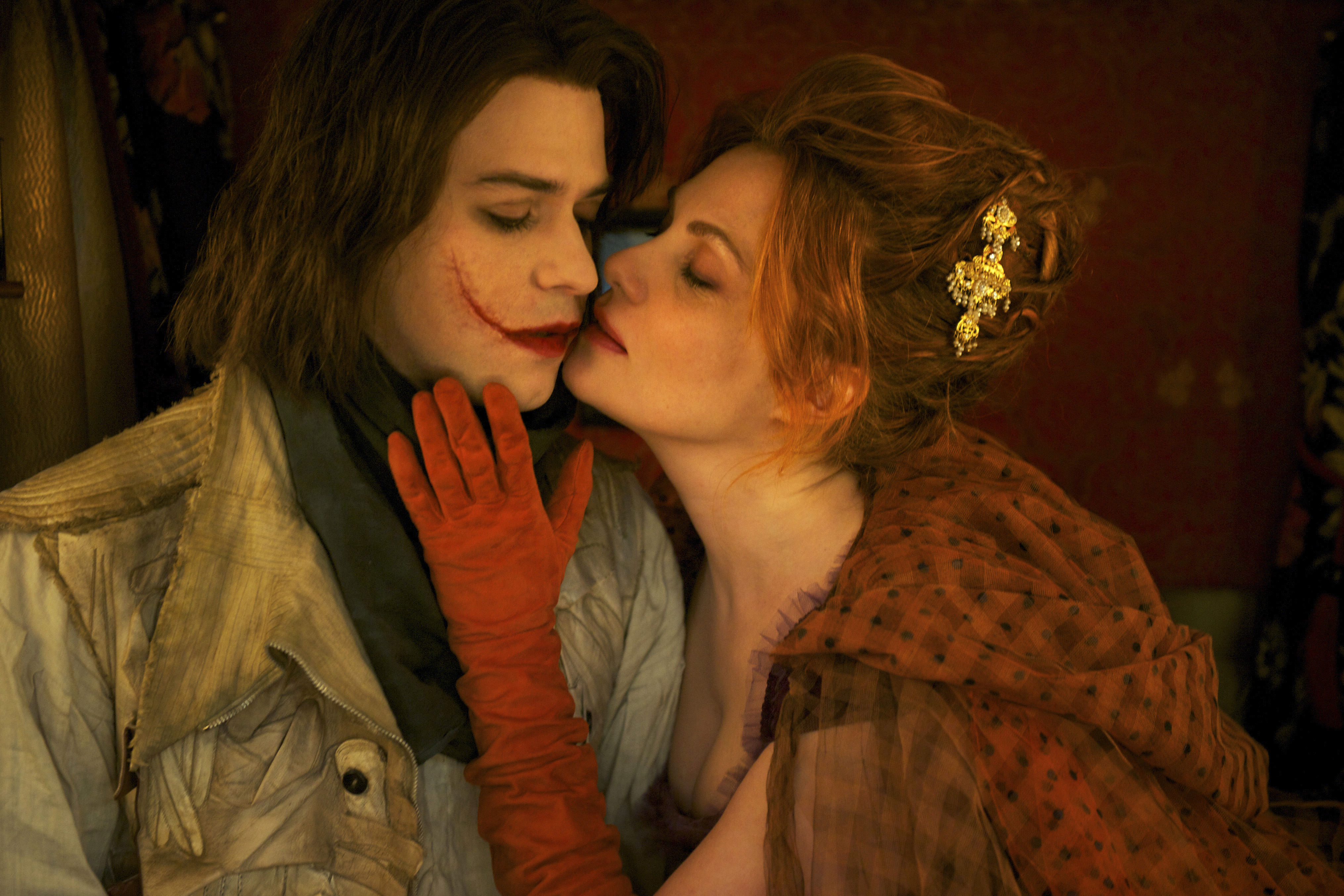 Marc-AndrÃ© Grondin as Gywnplaine and Emmanuelle Seigner as Josiana The Man Who Laughs picture image
