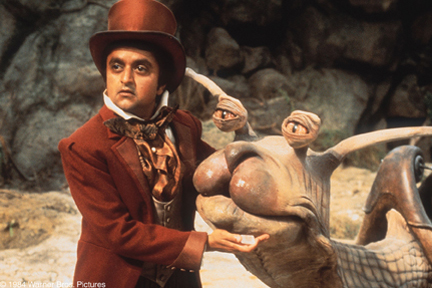 Deep Roy as Teeny Weeny with the Racing Snail The Neverending Story picture image