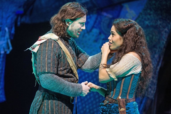 Ciara RenÃ©e as Esmeralda and Andrew Samonsky as Phoebus Hunchback of Notre Dame de Paris picture image