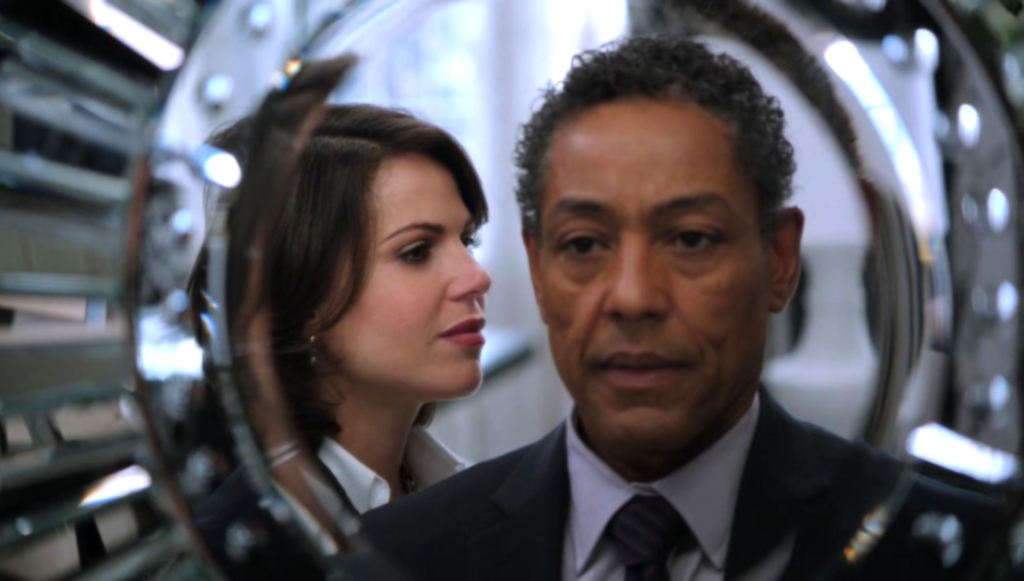 Lana Parrilla as Regina Mills & Giancarlo Esposito as Sidney Glass, ABC's Once Upon a Time, Fruit of the Poisonous Tree picture image