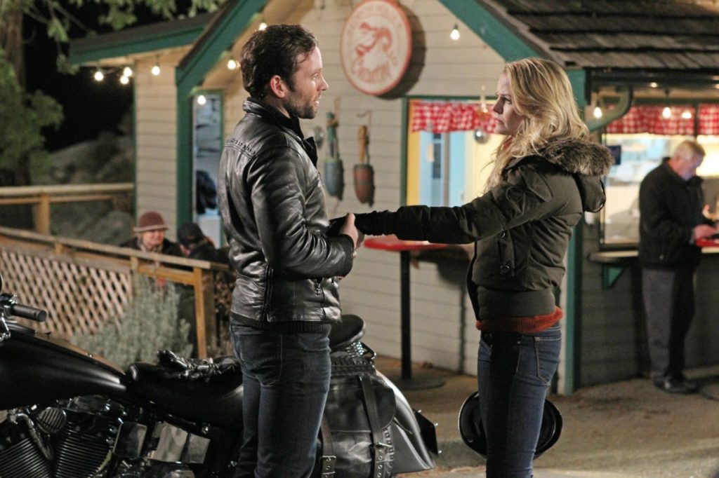 Jennifer Morrison as Emma Swan & Eion Bailey as August Booth ABC's Once Upon a Time, The Stranger picture image