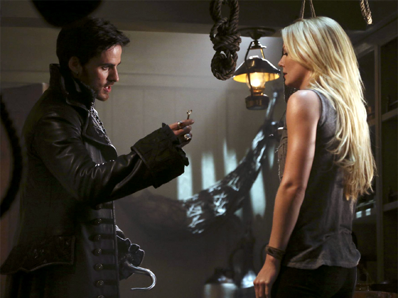 Colin O'Donoghue as Captain Hook & Jennifer Morrison as Emma Swan ABCs Once Upon a Time Season 3 Episode 01, The Heart of the Truest Believer Picture image