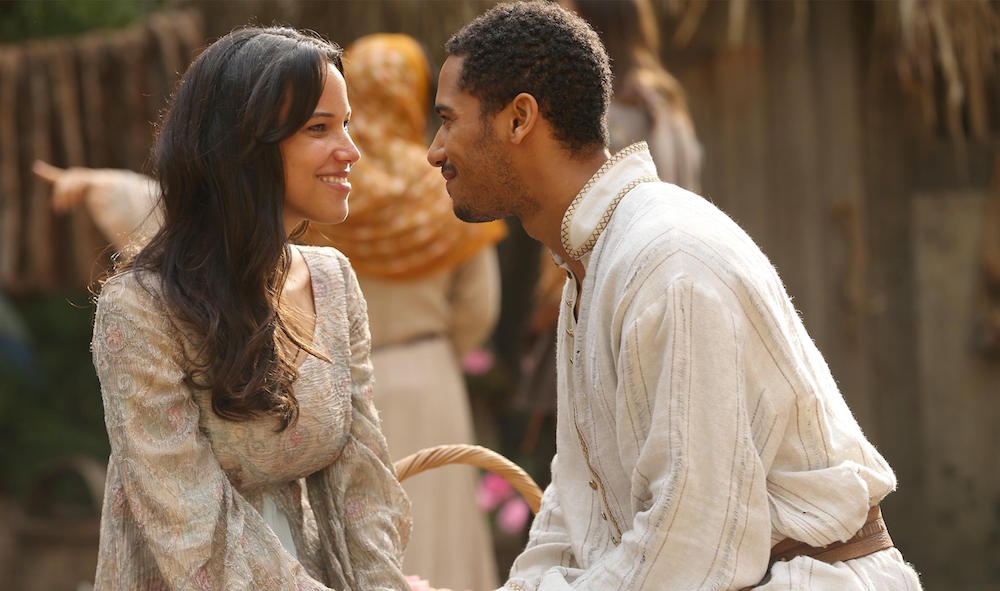 Caroline Ford as Nimue & Elliot Knight as Merlin review picture image