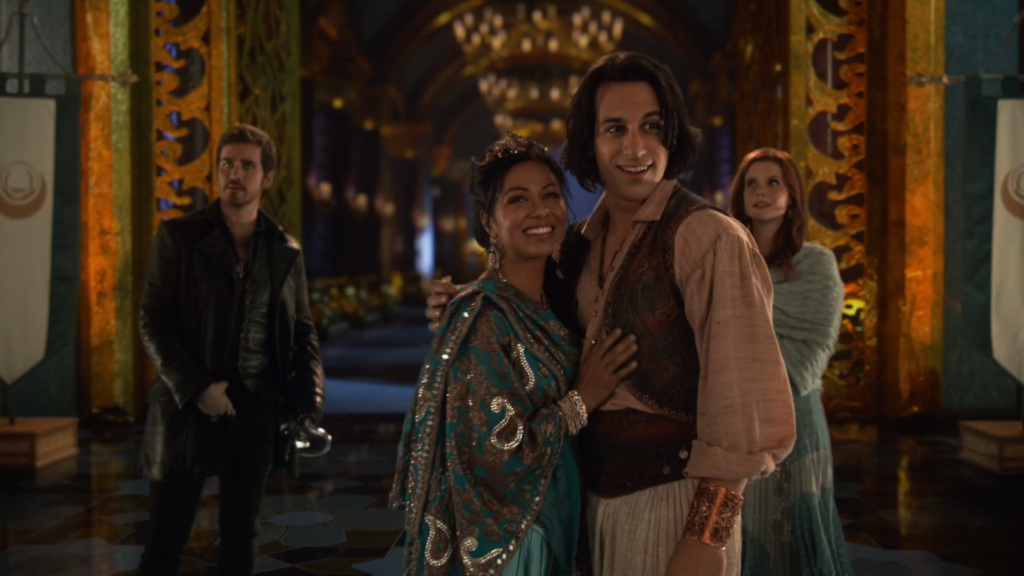 Colin O'Donoghue as Hook, Deniz Akdeniz as Aladdin, Karen David as Princess Jasmine & Joanna Garcia Swisher as Ariel Once Upon a Time Season 6 Episode 15 A Wondrous Place picture image