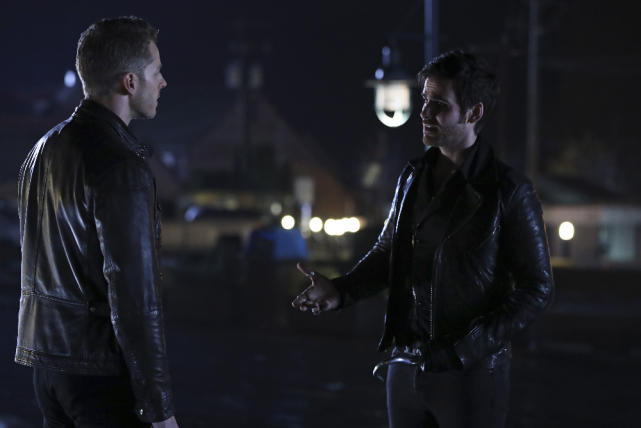 Colin O'Donoghue as Hook & Josh Dallas as David Once Upon a Time Season 6 Episode 12 Murder Most Foul picture image