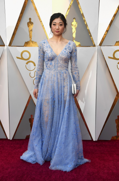 Mirai Nagasu in Tadashi Shoji Oscars 2018 picture image