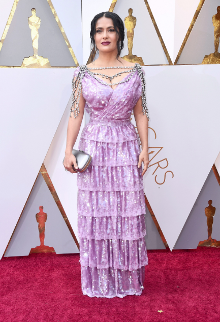 Salma Hayek in Gucci Oscars 2018 picture image