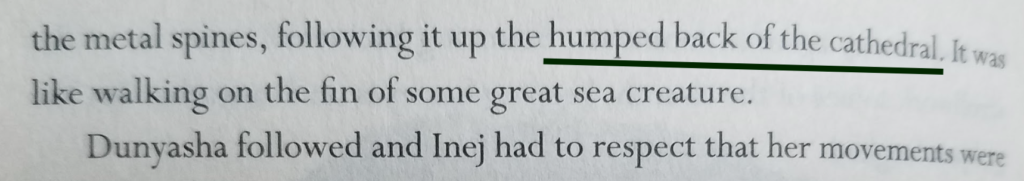 Passage from Leigh Bardugo's Crooked Kingdom that reads like a hunchback reference.