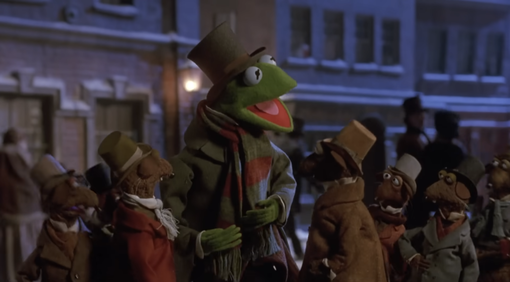Kermit as Bob Cratchit with the Rats as the Bookkeeper, The Muppet Christmas Carol, 1992