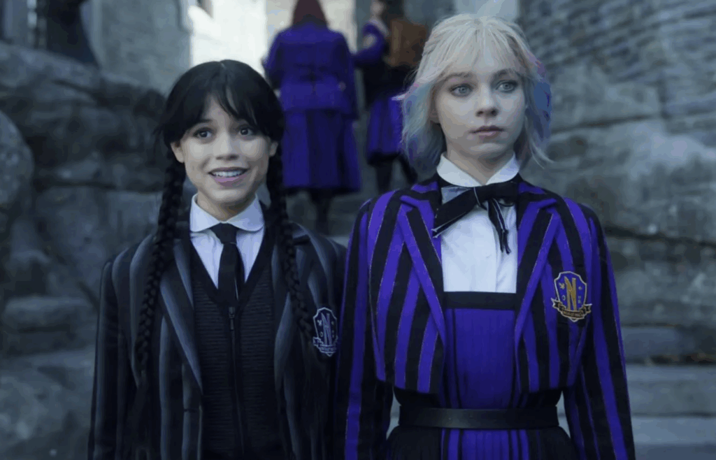Jenna Ortega as Enid as Wednesday & Emma Myers as Wednesday as Enid (Netflix Series Season 2 2025, Season 2, Episode 6)