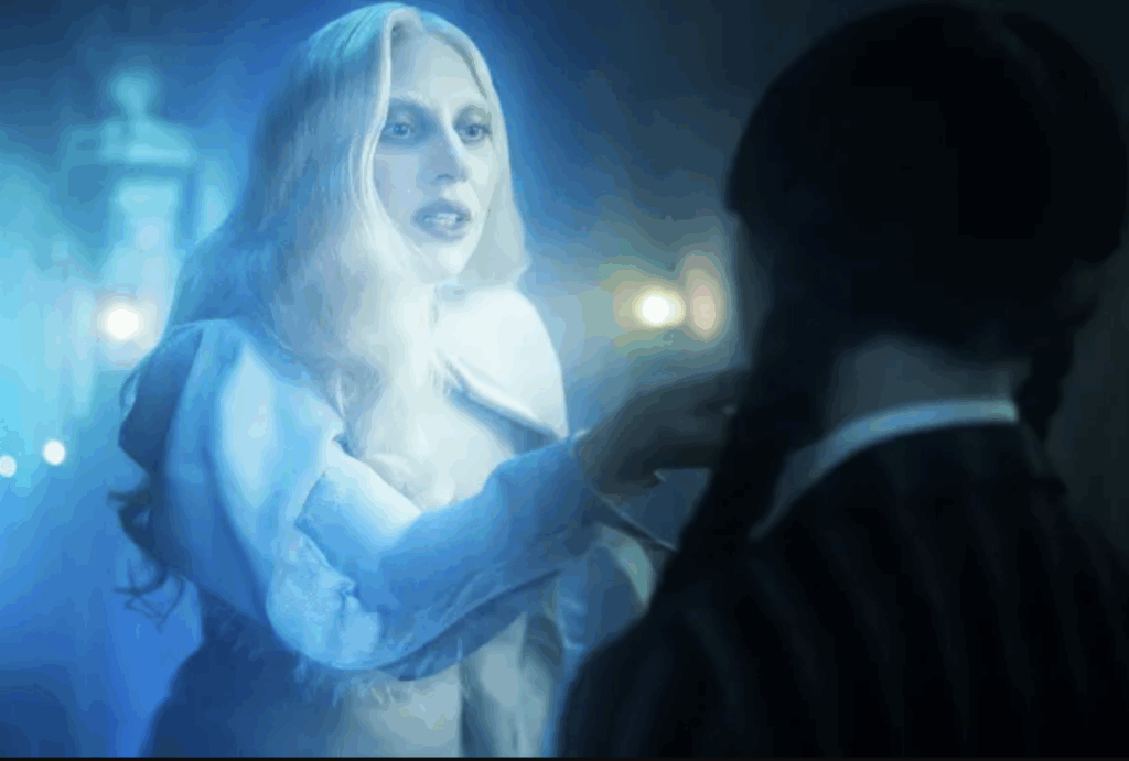 Lady Gaga as Rosaline Rotwood & Jenna Ortega as Wednesday Addams (Netflix Series Season 2 2025, Season 2, Episode 6)